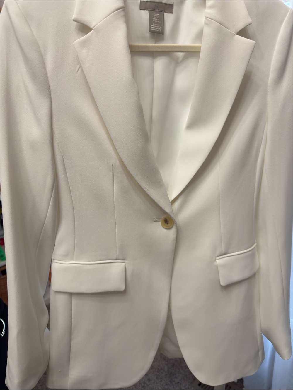H&M NWOT xs Cream Single-Button Men's Blazer